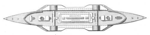 Deck plan of the Bessemer saloon-steamer, 1872. Creator: Unknown.