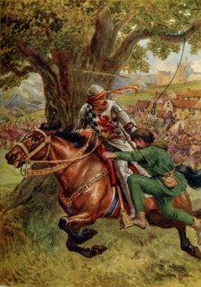 'Robin Hood Rescues Little John', 1932.  Creator: Howard Davie.