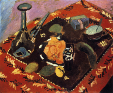 'Dishes and Fruit on a Red and Black Carpet', 1906. Creator: Henri Matisse.
