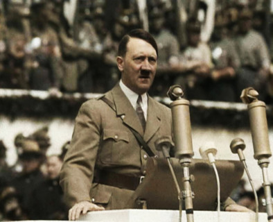 Adolf Hitler Giving a Speech, 1930s. Creator: British Pathe Ltd.