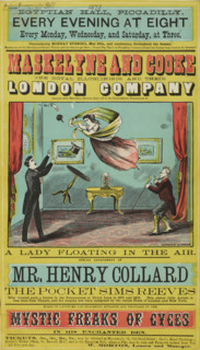Maskelyne and Cooke, A Lady floating in the air at the Egyptian Hall, Piccadilly, 1873. Creator: Unknown.
