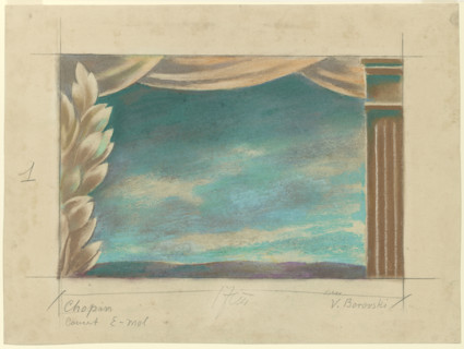 Set design for the "Chopin Concerto" ballet by Bronislava Nijinska, 1937. Creator: Waclaw Borowski.