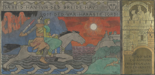 Asmund and the Princess riding Home, Between 1902 and 1904. Creator: Gerhard Munthe.