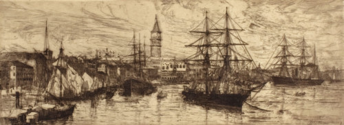 Venice, Shipping and Palazzo Ducale, 1880. Creator: Otto Henry Bacher.