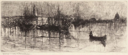 Rainy Night in Venice, 1880. Creator: Otto Henry Bacher.