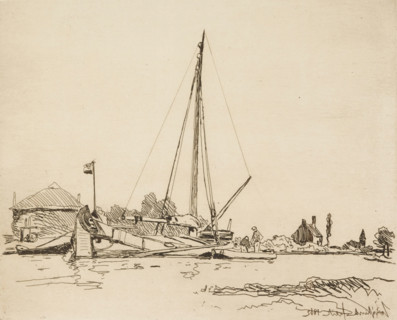 The Moored Boat, 1862. Creator: Johan Barthold Jongkind.