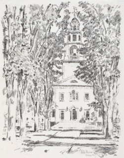 Colonial Church, Gloucester, 1918. Creator: Frederick Childe Hassam.