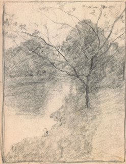Tree Beside a Stream, c1871-1927. Creator: John Ottis Adams.