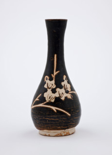 Bottle with reserve plum design, 1200s. Creator: Unknown.