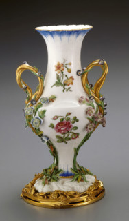 Vase Duplessis, vase about 1752, gilt bronze mount late 19th century. Creators: Jean-Claude Duplessis, Vincennes Porcelain Manufactory.