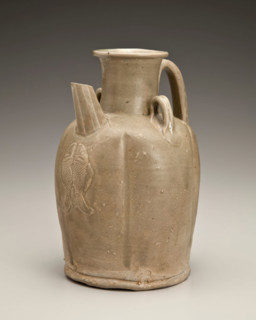 Melon-shaped ewer with fish applique, date unknown. Creator: Unknown.