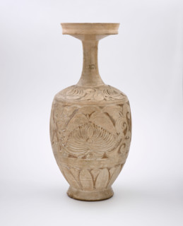 Vase with carved peony scrolls, about 1000. Creator: Unknown.