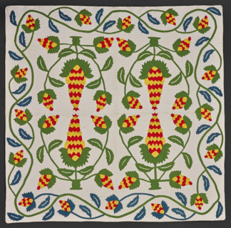 Quilt (Pineapple), about 1850. Creator: Unknown.