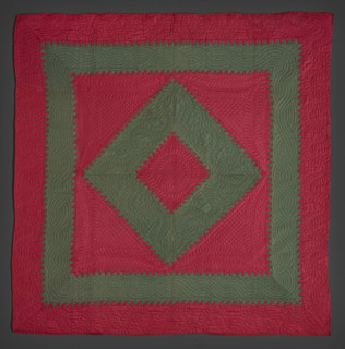 Quilt (Sawtooth Diamond In Square), about 1910. Creator: Unknown.