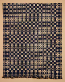 Bed Cover (Overshot Coverlet), about 1800-1850. Creator: Unknown.