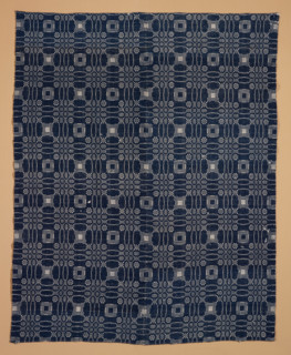 Bed Cover (Overshot Coverlet), about 1840. Creator: Unknown.