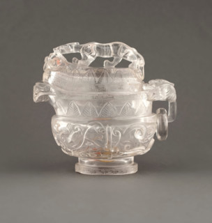 Covered vessel with wood stand, 18th century. Creator: Unknown.