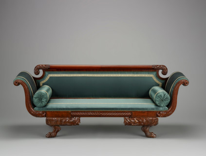 Grecian sofa, about 1825-1835. Creator: Unknown.