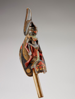 Ritual dance rattle in the form of a raven, 1850-1885. Creator: Unknown.