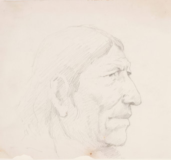 Indian Head, c1880-1909. Creator: Frederic Remington.