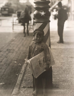 A Little "Shaver," Indianapolis Newsboy, 41 inches high.., about 1920. Creator: Lewis Wickes Hine.