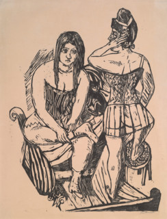At Toilette (Bei der Toilette), 1923. Creator: Max Beckmann.