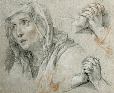 Studies for the Figure of the Virgin, about 1700. Creator: Antoine Coypel.