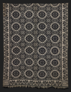 Bed Cover (Jacquard Coverlet), 1842. Creator: Cockefair Mill.