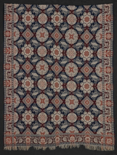 Bed Cover (Jacquard Coverlet), 1846. Creators: John LaTourette, Sarah LaTourette.