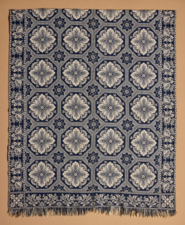Bed Cover (Jacquard Coverlet), 1845. Creator: John Muir.