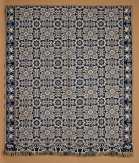 Bed Cover (Jacquard Coverlet), 1848. Creator: Matthew Rattray.