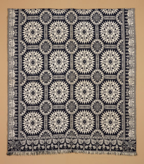 Bed Cover (Jacquard Coverlet), 1845. Creator: Samuel Graham.