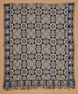 Bed Cover (Jacquard Coverlet), 1855. Creator: Samuel Graham.