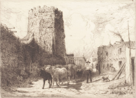 Church of San Miguel and the Pueblo House at Santa Fe, 1881. Creator: Peter Moran.