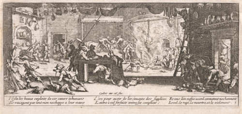 Le Pillage d'une ferme (Pillaging a Farm), 1633. Creator: Jacques Callot.