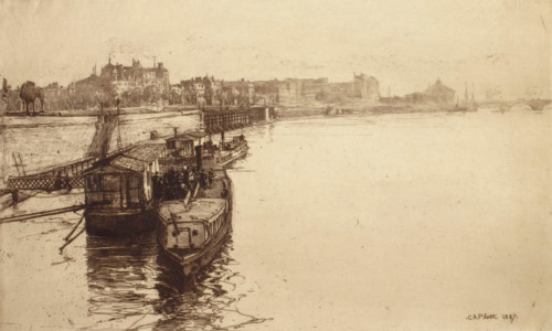 Passenger Boats on the Seine, 1887. Creator: Charles Adam Platt.