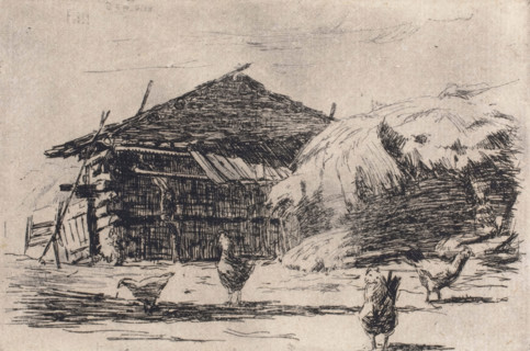 Barnyard, 1883. Creator: Fred Hetherington.