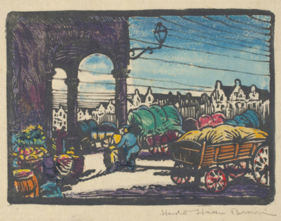Arras-Market Place, 20th century. Creator: Harold Haven Brown.