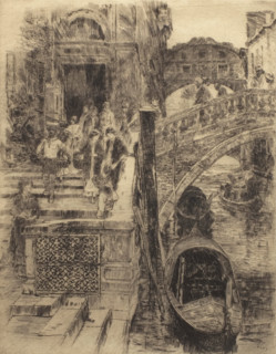 Bridge of Sighs, Venice (Plate 1), 1883. Creator: Frank Duveneck.