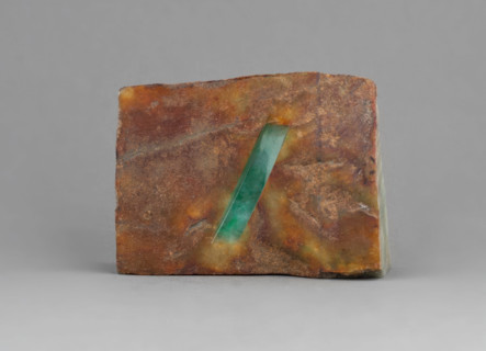 Burmese jadeite with polished groove. Creator: Unknown.