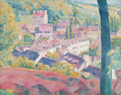 Pont-Aven Seen from the Bois d'Amour, 1892. Creator: Emile Bernard.