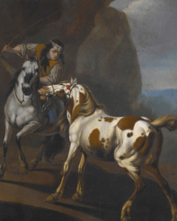 Indian taming a horse, about 1650. Creator: Johann Heinrich Roos.