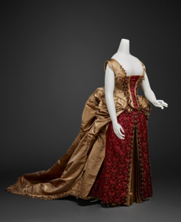 Court Gown (Gown, Two Extra Sleeves), about 1883. Creators: Marshall Field & Company, Unknown.