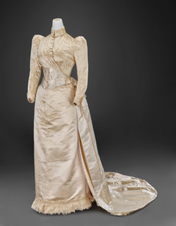 Wedding Gown (Bodice, Skirt, Train), 1890. Creator: Louis Valentin.