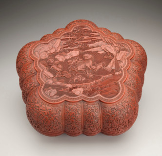 Lobed box with cover, 1700s. Creator: Unknown.
