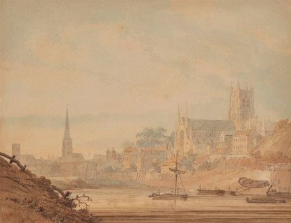 Worcester from the River Severn, about 1795. Creator: Edward Dayes.