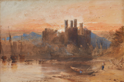 Caernarvon Castle, North Wales, 1836. Creator: Samuel Palmer.
