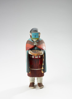 Yeibichai (female patient holding basket and wearing mask), 1934-1946. Creator: Clitso D Dedman.
