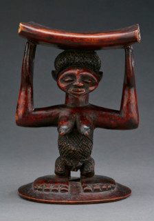 Headrest with female figure, late 19th century. Creator: Unknown.