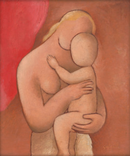 Mother with Child, around 1934. Creator: Mikulas Galanda.